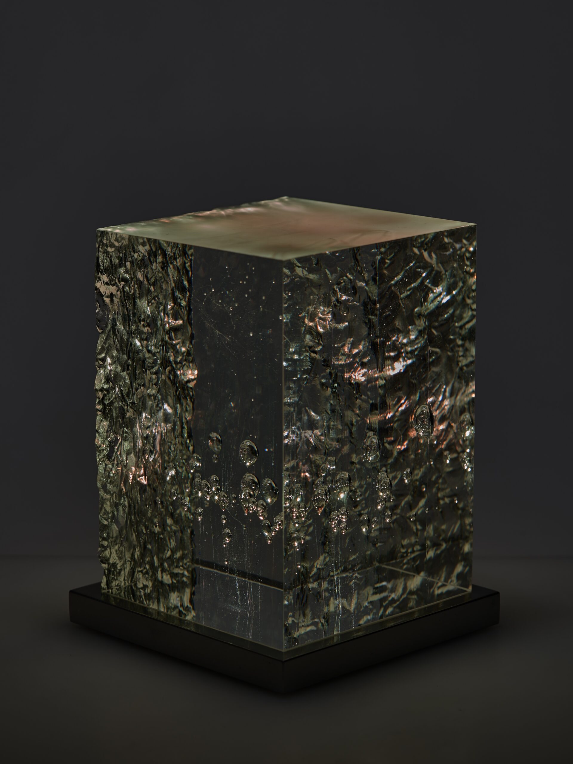 1.5MT 2, 2026 – kiln-cast Czech optical glass sculpture with internal LED lighting, Christian Schneider-Moll